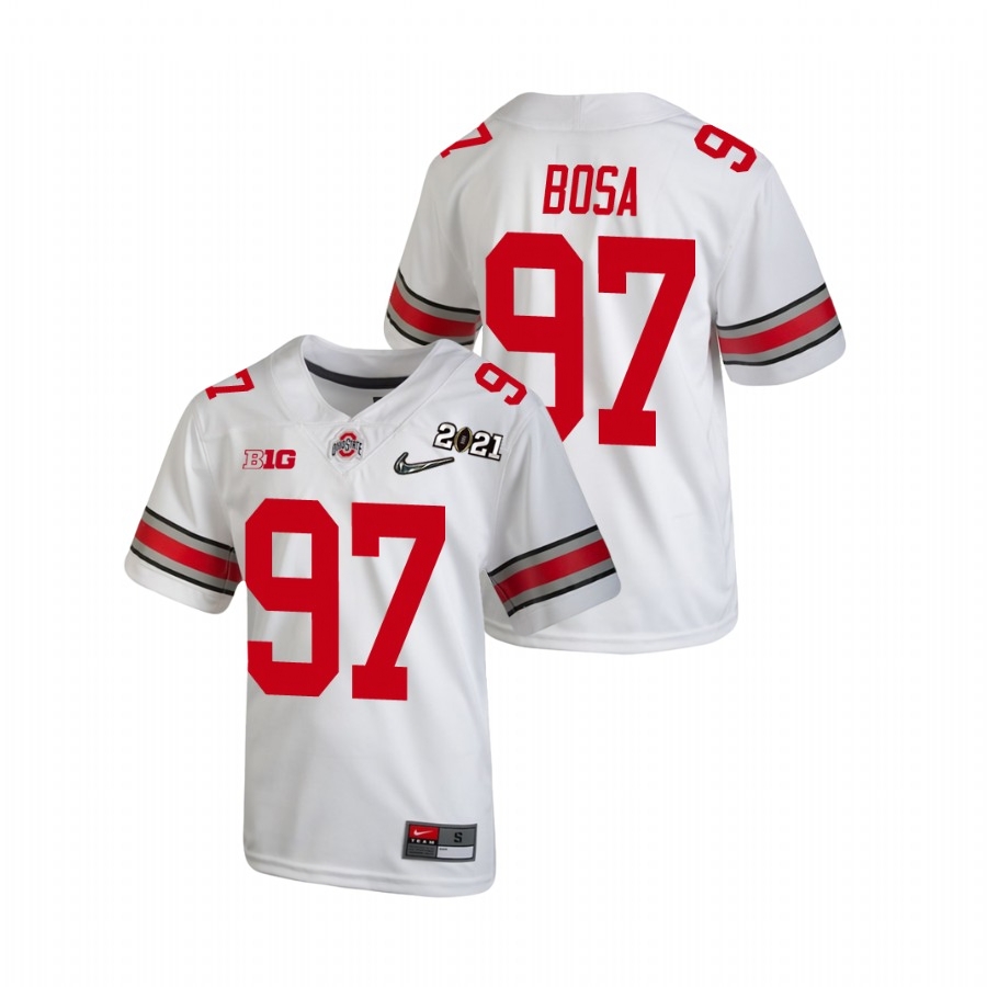 Ohio State Buckeyes Youth NCAA Joey Bosa #97 White Champions 2021 National College Football Jersey SRZ0249HS